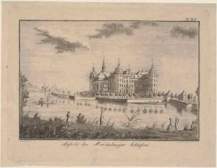 Schloss Moritzburg nach Nordosten, aus Weinarts Topographischer Geschichte der Stadt Dresden 1777-1781