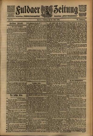 Erste Ausgabe vom Dienstag, den 26. Mai 1908.