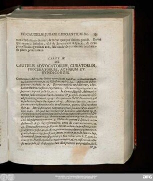 Caput IV. De Cautelis Advocatorum, Curatorum, Procuratorum, Actorum Et Syndicorum.
