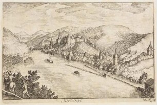 Ansicht von Heidelbergs mit Schloß von Westen
