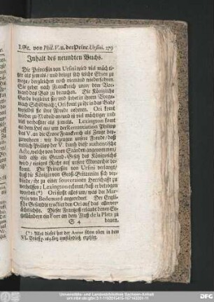 Inhalt des neundten Buchs.