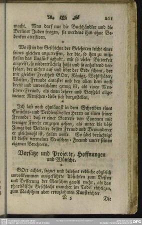 Vorsätze und Projecte, Hoffnungen und Wünche