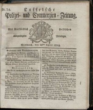 Nr. 34, Mittwoch, den 28sten April 1819