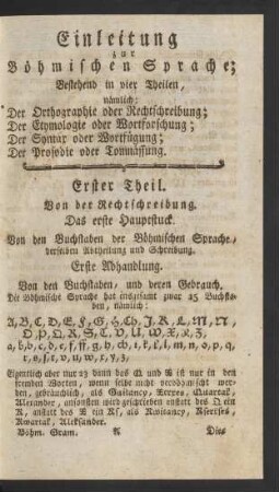 Erster Theil. Von der Rechtschreibung