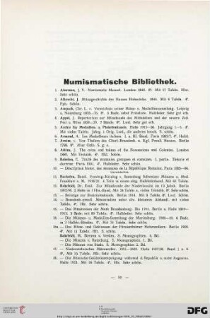 Numismatische Bibliothek (Nr. 1-429)