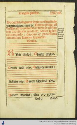 Benedictio fontis in vigilia paschae