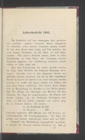 Jahresbericht 1903