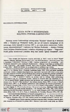 38: Kilka słów o modernizmie: Malwina Posner-Garfeinowa