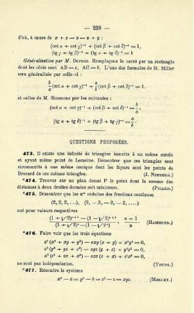 QUESTIONS PROPOSÉES.