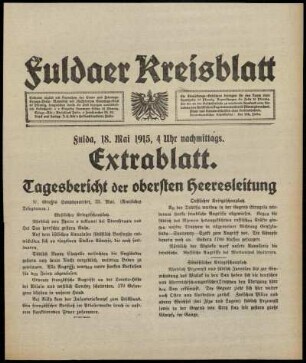 Ausgabe vom Dienstag, den 18. Mai 1915.