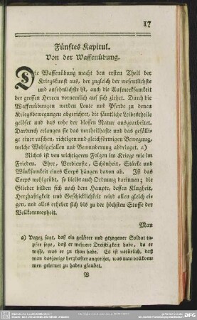 Fünftes Kapitul. Von der Waffenübung