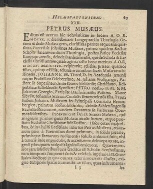 XXII. Petrus Musaeus.