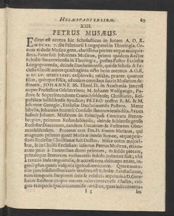 XXII. Petrus Musaeus.