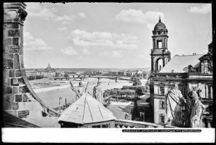 Dresden, Brühlsche Terrasse und Ständehaus, Blick von der Katholischen Hofkirche