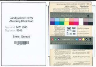 Entnazifizierung Gertrud Smits , geb. 21.04.1904 ()