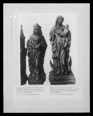 Figur einer heiligen Barbara mit Turm