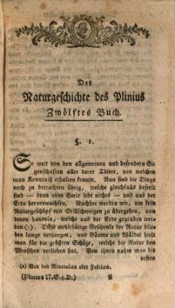 Cajus Plinius Secundus Naturgeschichte, Vierter Band