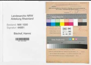 Entnazifizierung Hanns Bischof, geb. 06.03.1900 (Kaufmann)