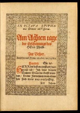 In Octava Epiphaniae Domini ad Vesperas.