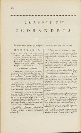Classis XII. Icosandria.