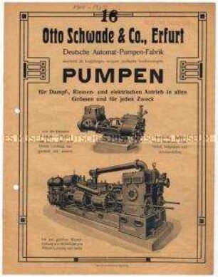 Katalog über Pumpen