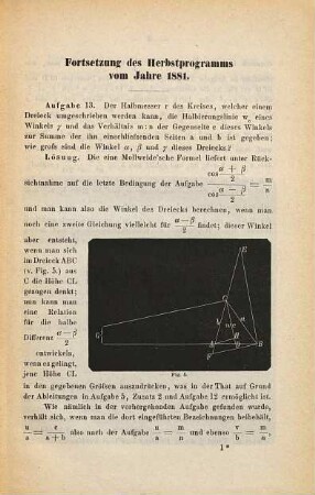 Auflösungen von Aufgaben aus der Trigonometrie, 2