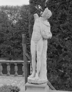 Männliche Figur mit Blumen