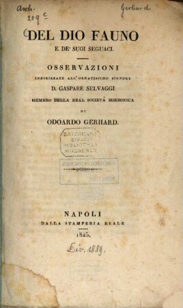 Del dio Fauno e di suoi seguaci