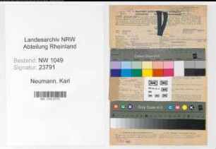 Entnazifizierung Karl Neumann , geb. 11.03.1905 (Arbeiter)
