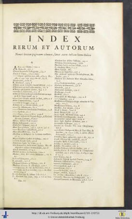 Index Rerum Et Autorum.