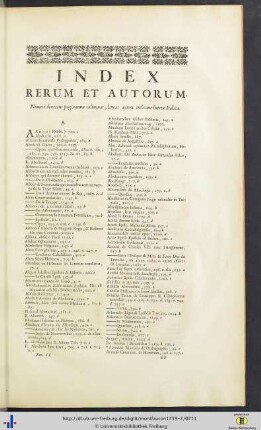 Index Rerum Et Autorum.