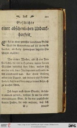 Geschichte einer abscheulichen Undankbarkeit