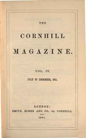 The Cornhill magazine. 4,1. 1861