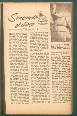 Surcando el disco