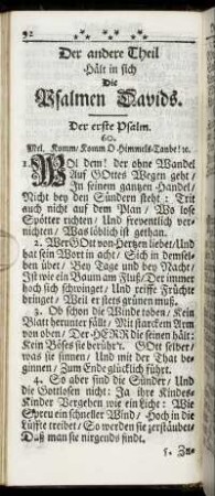 Der andere Theil .. Die Psalmen Davids.
