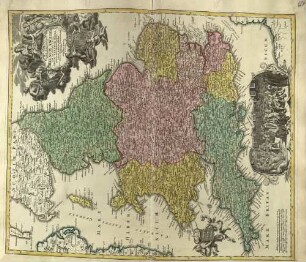 [Atlas Germaniae specialis (Atlas Maior II), 1753] Magnae Britanniae Pars Meridionalis in qua Regnum Angliae tam in Septem Antiqua Anlo-Saxonum Regna ; quam in omnes Hodiernas Regiones accurate divisum hic ostenditur