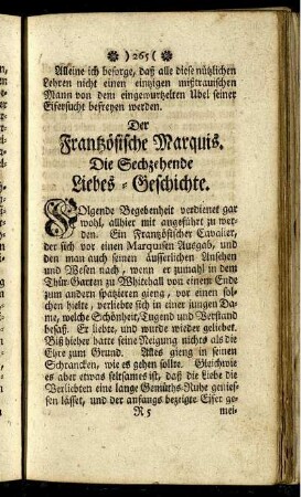 Die Sechzehende Liebes-Geschichte. Der Französische Marquis.