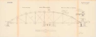 Neue Oderbrücke, Cosel: Eiserner Oberbau: Ansicht, Schnitt, Details 1:15