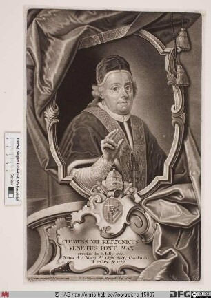 Bildnis Papst Clemens XIII. (Carlo Rezzonico) (reg. 6. 7. 1758 - 2. 2. 1769)