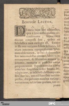 Benevole Lector.