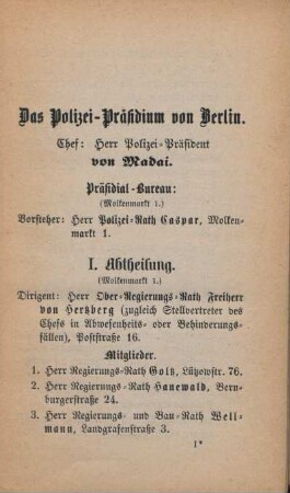 Das Polizei-Präsidium von Berlin