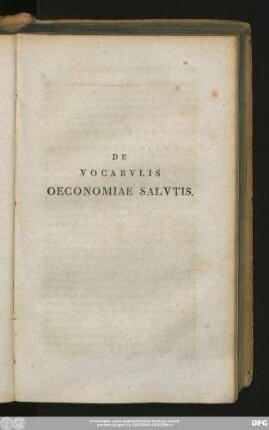 De Vocabulis Oeconomiae Salutis.