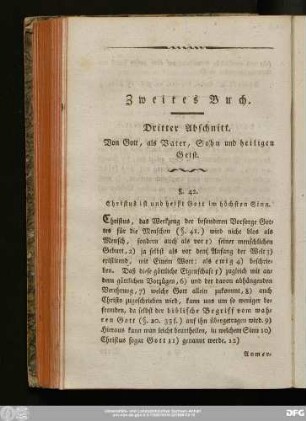 Dritter Abschnitt. Von Gott, als Vater, Sohn und heiligen Geist.