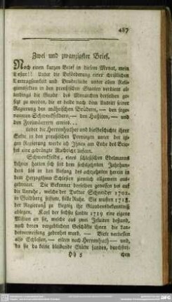 Zwei und zwanzigster Brief