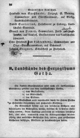 Landstände des Herzogthums Gotha