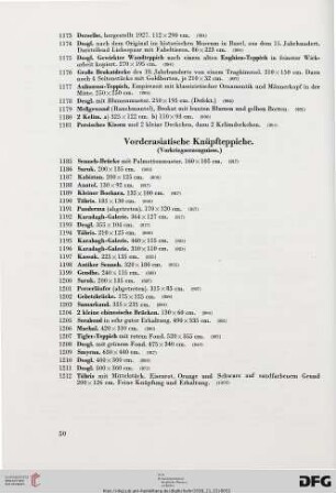 Vorderasiatische Knüpfteppiche (Nr. 1185-1212)