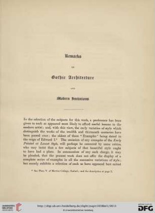 Remarks on Gothic architecture and modern imitations