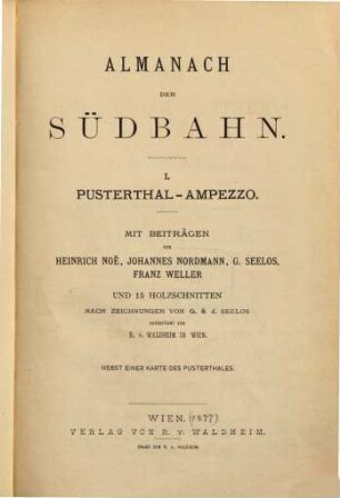 Almanach der Südbahn, 1. Pusterthal-Ampezzo