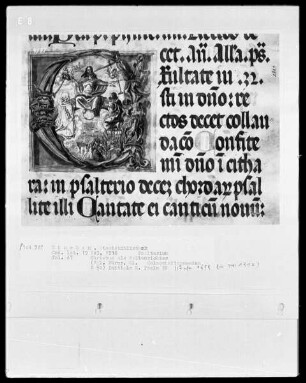 Psalterium und Kalender — Initiale E (xultate), darin Deesis