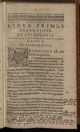 Liber Primus Grammatices, De Etymologia.